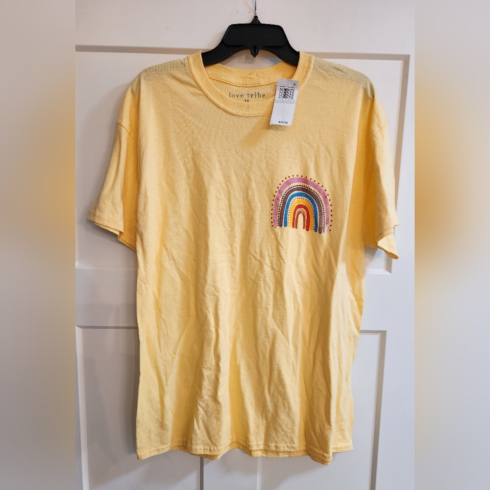 Love Tribe Rainbow graphic tee. Size 1X. Nwt
